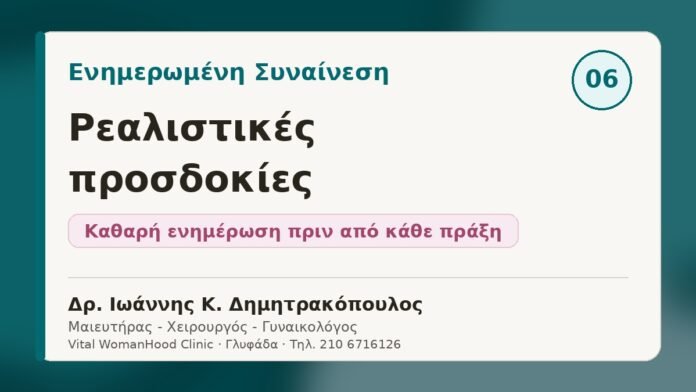 Ενημερωμένη Συναίνεση και ρεαλιστικές προσδοκίες