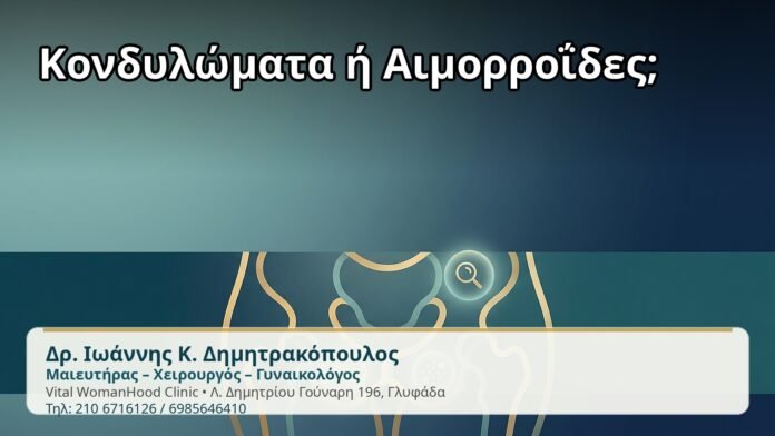 Κονδυλώματα ή Αιμορροΐδες; - Δρ. Ιωάννης Κ. Δημητρακόπουλος