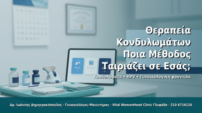 Θεραπεία Κονδυλωμάτων: Ποια Μέθοδος Ταιριάζει σε Εσάς; Θεραπεία Κονδυλωμάτων: Ποια Μέθοδος Ταιριάζει σε Εσάς; - Δρ. Ιωάννης Δημητρακόπουλος · Γυναικολόγος–Μαιευτήρας · Vital WomanHood Clinic Γλυφάδα · 210 6716126