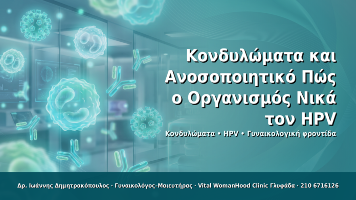 Κονδυλώματα και Ανοσοποιητικό: Πώς ο Οργανισμός Νικά τον HPV - Δρ. Ιωάννης Δημητρακόπουλος · Γυναικολόγος–Μαιευτήρας · Vital WomanHood Clinic Γλυφάδα · 210 6716126