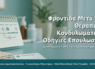 Φροντίδα Μετά τη Θεραπεία Κονδυλωμάτων: Επούλωση, Παρακολούθηση και Πότε να Ανησυχήσετε Φροντίδα Μετά τη Θεραπεία Κονδυλωμάτων: Οδηγίες Επούλωσης - Δρ. Ιωάννης Δημητρακόπουλος · Γυναικολόγος–Μαιευτήρας · Vital WomanHood Clinic Γλυφάδα · 210 6716126