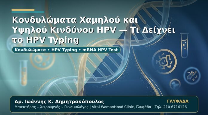 Γυναικολόγος Γλυφάδα: Κονδυλώματα Χαμηλού και Υψηλού Κινδύνου HPV — Τι Δείχνει το HPV Typing