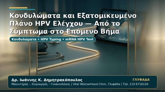 Γυναικολόγος Γλυφάδα: Κονδυλώματα και Εξατομικευμένο Πλάνο HPV Ελέγχου — Από το Σύμπτωμα στο Επόμενο Βήμα