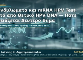 Γυναικολόγος Γλυφάδα: Κονδυλώματα και mRNA HPV Test μετά από Θετικό HPV DNA — Πότε Χρειάζεται Δεύτερο Βήμα