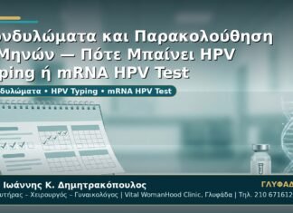 Γυναικολόγος Γλυφάδα: Κονδυλώματα και Παρακολούθηση 6 Μηνών — Πότε Μπαίνει HPV Typing ή mRNA HPV Test