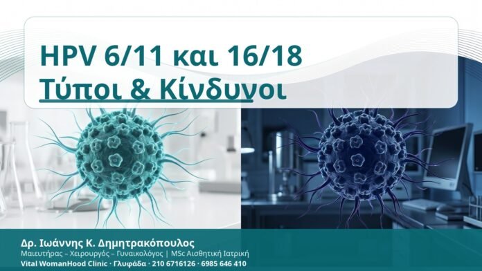 HPV 6/11 και 16/18
Τύποι & Κίνδυνοι HPV 6/11 και 16/18 Τύποι & Κίνδυνοι - Δρ. Ιωάννης Κ. Δημητρακόπουλος