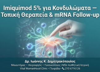 Imiquimod 5% για Κονδυλώματα — Τοπική Θεραπεία & mRNA Follow-up