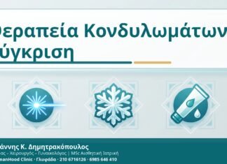 Θεραπεία κονδυλωμάτων: laser, κρυοθεραπεία ή τοπική αγωγή; Σύγκριση επιλογών Θεραπεία Κονδυλωμάτων: Σύγκριση - Δρ. Ιωάννης Κ. Δημητρακόπουλος