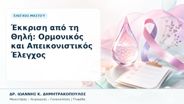 Έκκριση από τη Θηλή: Ορμονικός και Απεικονιστικός Έλεγχος - Δρ. Ιωάννης Κ. Δημητρακόπουλος, Γυναικολόγος Γλυφάδα