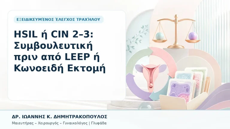 HSIL ή CIN 2–3: Συμβουλευτική πριν από LEEP ή Κωνοειδή Εκτομή - Δρ. Ιωάννης Κ. Δημητρακόπουλος, Γυναικολόγος Γλυφάδα