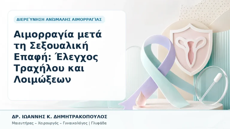 Αιμορραγία μετά τη Σεξουαλική Επαφή: Έλεγχος Τραχήλου και Λοιμώξεων - Δρ. Ιωάννης Κ. Δημητρακόπουλος, Γυναικολόγος Γλυφάδα