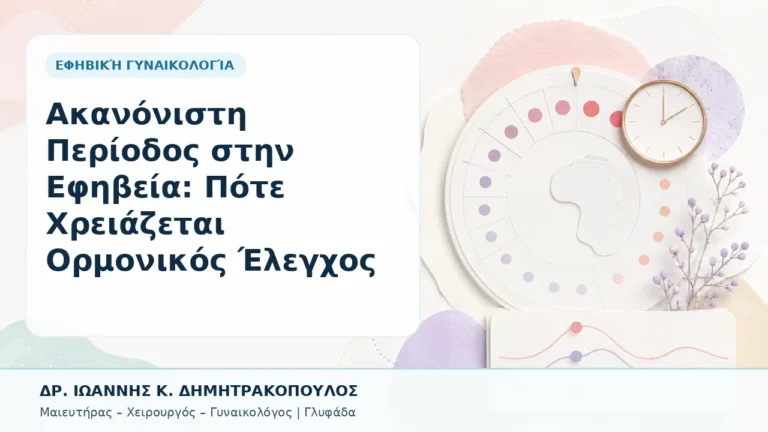 Ακανόνιστη Περίοδος στην Εφηβεία: Πότε Χρειάζεται Ορμονικός Έλεγχος - Δρ. Ιωάννης Κ. Δημητρακόπουλος, Γυναικολόγος Γλυφάδα