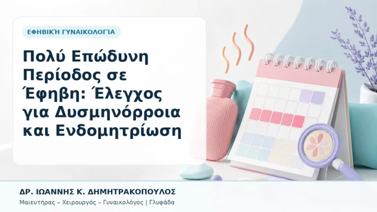 Πολύ Επώδυνη Περίοδος σε Έφηβη: Έλεγχος για Δυσμηνόρροια και Ενδομητρίωση - Δρ. Ιωάννης Κ. Δημητρακόπουλος, Γυναικολόγος Γλυφάδα