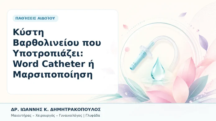 Κύστη Βαρθολινείου που Υποτροπιάζει: Word Catheter ή Μαρσιποποίηση - Δρ. Ιωάννης Κ. Δημητρακόπουλος, Γυναικολόγος Γλυφάδα