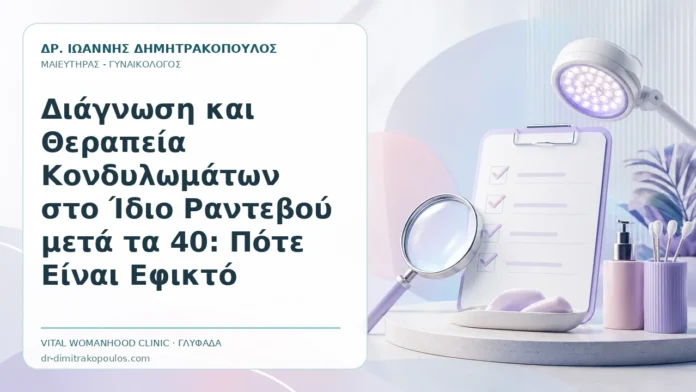 Διάγνωση και Θεραπεία Κονδυλωμάτων στο Ίδιο Ραντεβού μετά τα 40: Πότε Είναι Εφικτό Διάγνωση και Θεραπεία Κονδυλωμάτων στο Ίδιο Ραντεβού μετά τα 40: Πότε Είναι Εφικτό - Δρ. Ιωάννης Δημητρακόπουλος, Γυναικολόγος Γλυφάδα