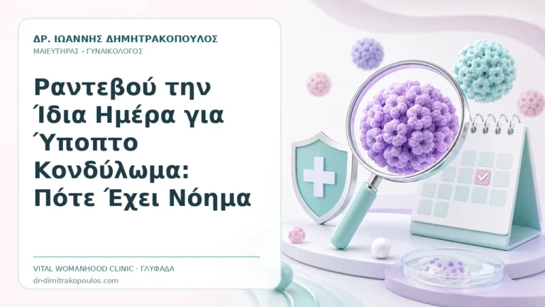 Ραντεβού την Ίδια Ημέρα για Ύποπτο Κονδύλωμα: Πότε Έχει Νόημα - Δρ. Ιωάννης Δημητρακόπουλος, Γυναικολόγος Γλυφάδα