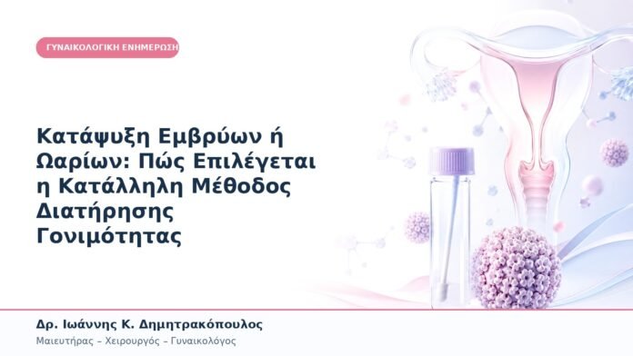 Κατάψυξη Εμβρύων ή Ωαρίων: Πώς Επιλέγεται η Κατάλληλη Μέθοδος Διατήρησης Γονιμότητας Κατάψυξη Εμβρύων ή Ωαρίων: Πώς Επιλέγεται η Κατάλληλη Μέθοδος Διατήρησης Γονιμότητας