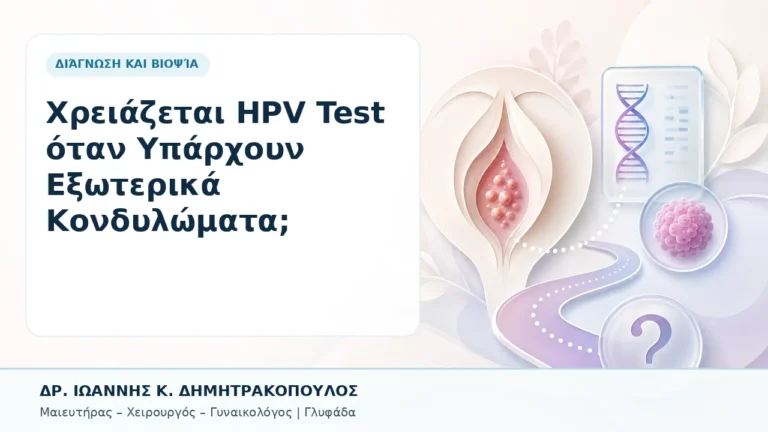 Χρειάζεται HPV Test όταν Υπάρχουν Εξωτερικά Κονδυλώματα; - Δρ. Ιωάννης Κ. Δημητρακόπουλος, Γυναικολόγος Γλυφάδα