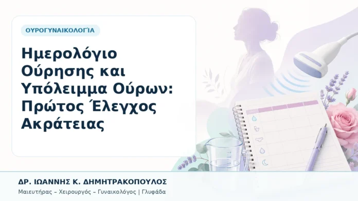 Ημερολόγιο Ούρησης και Υπόλειμμα Ούρων: Πρώτος Έλεγχος Ακράτειας - Δρ. Ιωάννης Κ. Δημητρακόπουλος, Γυναικολόγος Γλυφάδα