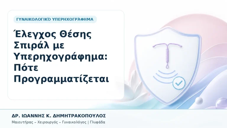 Έλεγχος Θέσης Σπιράλ με Υπερηχογράφημα: Πότε Προγραμματίζεται - Δρ. Ιωάννης Κ. Δημητρακόπουλος, Γυναικολόγος Γλυφάδα