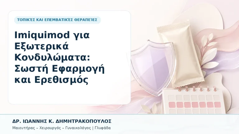 Imiquimod για Εξωτερικά Κονδυλώματα: Σωστή Εφαρμογή και Ερεθισμός - Δρ. Ιωάννης Κ. Δημητρακόπουλος, Γυναικολόγος Γλυφάδα