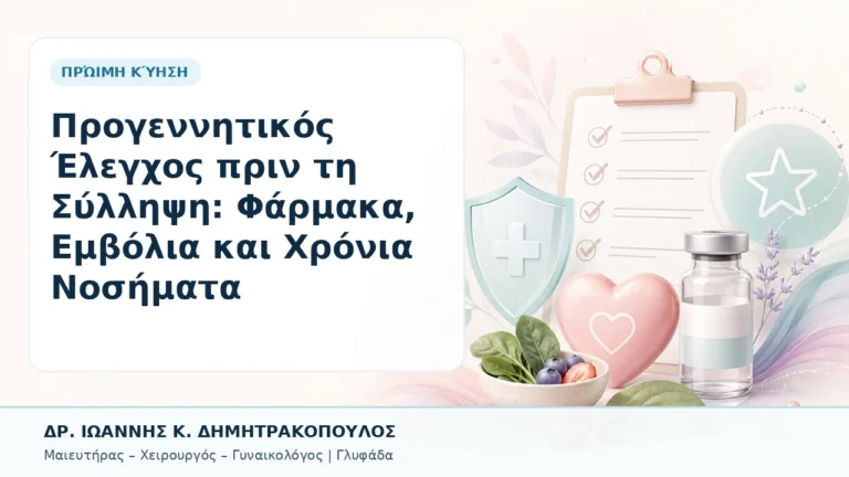 Προγεννητικός Έλεγχος πριν τη Σύλληψη: Φάρμακα, Εμβόλια και Χρόνια Νοσήματα - Δρ. Ιωάννης Κ. Δημητρακόπουλος, Γυναικολόγος Γλυφάδα