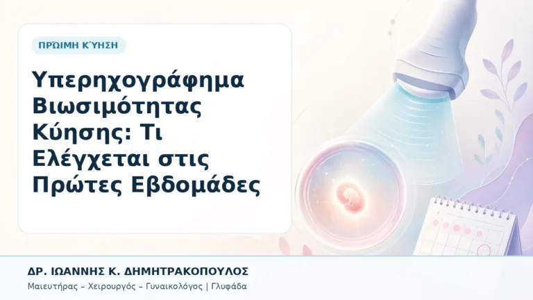 Υπερηχογράφημα Βιωσιμότητας Κύησης: Τι Ελέγχεται στις Πρώτες Εβδομάδες - Δρ. Ιωάννης Κ. Δημητρακόπουλος, Γυναικολόγος Γλυφάδα