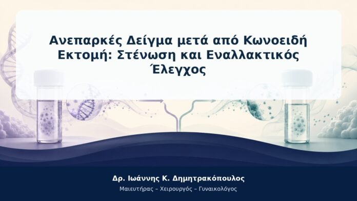 Ανεπαρκές Δείγμα μετά από Κωνοειδή Εκτομή: Στένωση και Εναλλακτικός Έλεγχος Ανεπαρκές Δείγμα μετά από Κωνοειδή Εκτομή: Στένωση και Εναλλακτικός Έλεγχος