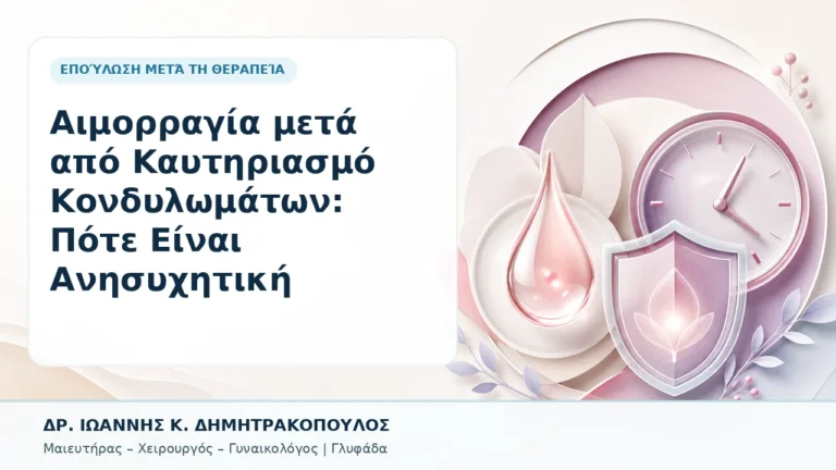 Αιμορραγία μετά από Καυτηριασμό Κονδυλωμάτων: Πότε Είναι Ανησυχητική - Δρ. Ιωάννης Κ. Δημητρακόπουλος, Γυναικολόγος Γλυφάδα