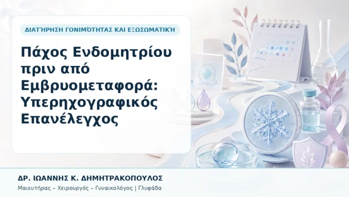 Πάχος Ενδομητρίου πριν από Εμβρυομεταφορά: Υπερηχογραφικός Επανέλεγχος - Δρ. Ιωάννης Κ. Δημητρακόπουλος, Γυναικολόγος Γλυφάδα
