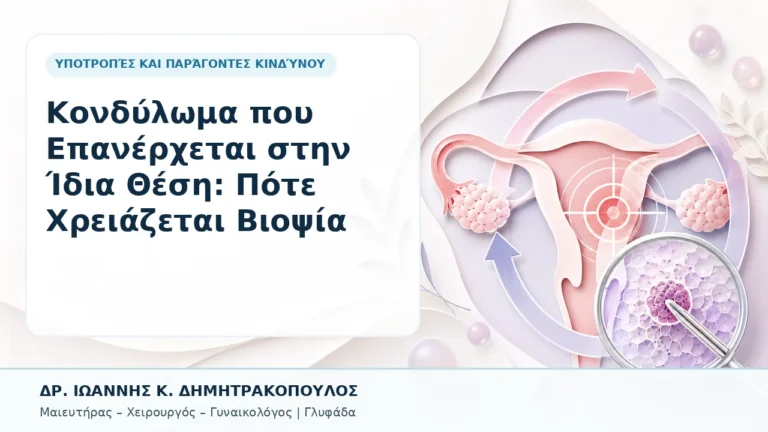 Κονδύλωμα που Επανέρχεται στην Ίδια Θέση: Πότε Χρειάζεται Βιοψία - Δρ. Ιωάννης Κ. Δημητρακόπουλος, Γυναικολόγος Γλυφάδα