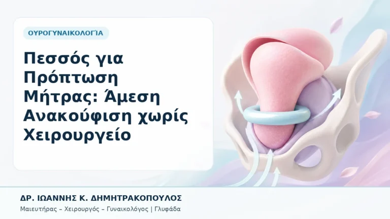 Πεσσός για Πρόπτωση Μήτρας: Άμεση Ανακούφιση χωρίς Χειρουργείο - Δρ. Ιωάννης Κ. Δημητρακόπουλος, Γυναικολόγος Γλυφάδα
