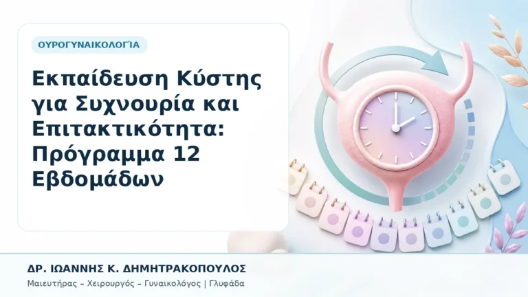 Εκπαίδευση Κύστης για Συχνουρία και Επιτακτικότητα: Πρόγραμμα 12 Εβδομάδων - Δρ. Ιωάννης Κ. Δημητρακόπουλος, Γυναικολόγος Γλυφάδα