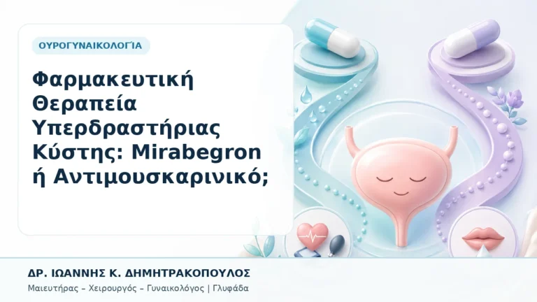 Φαρμακευτική Θεραπεία Υπερδραστήριας Κύστης: Mirabegron ή Αντιμουσκαρινικό; - Δρ. Ιωάννης Κ. Δημητρακόπουλος, Γυναικολόγος Γλυφάδα