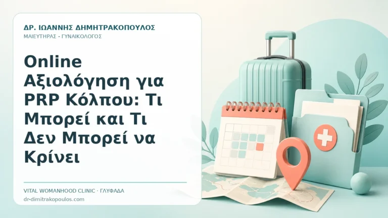 Online Αξιολόγηση για PRP Κόλπου: Τι Μπορεί και Τι Δεν Μπορεί να Κρίνει - Δρ. Ιωάννης Δημητρακόπουλος, Γυναικολόγος Γλυφάδα