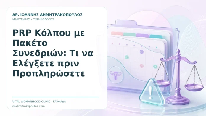 PRP Κόλπου με Πακέτο Συνεδριών: Τι να Ελέγξετε πριν Προπληρώσετε PRP Κόλπου με Πακέτο Συνεδριών: Τι να Ελέγξετε πριν Προπληρώσετε - Δρ. Ιωάννης Δημητρακόπουλος, Γυναικολόγος Γλυφάδα