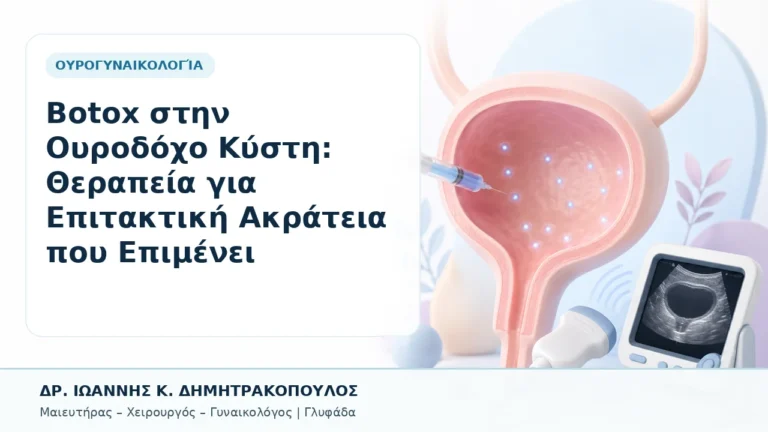 Botox στην Ουροδόχο Κύστη: Θεραπεία για Επιτακτική Ακράτεια που Επιμένει - Δρ. Ιωάννης Κ. Δημητρακόπουλος, Γυναικολόγος Γλυφάδα