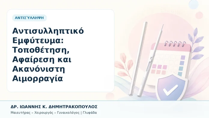 Αντισυλληπτικό Εμφύτευμα: Τοποθέτηση, Αφαίρεση και Ακανόνιστη Αιμορραγία - Δρ. Ιωάννης Κ. Δημητρακόπουλος, Γυναικολόγος Γλυφάδα