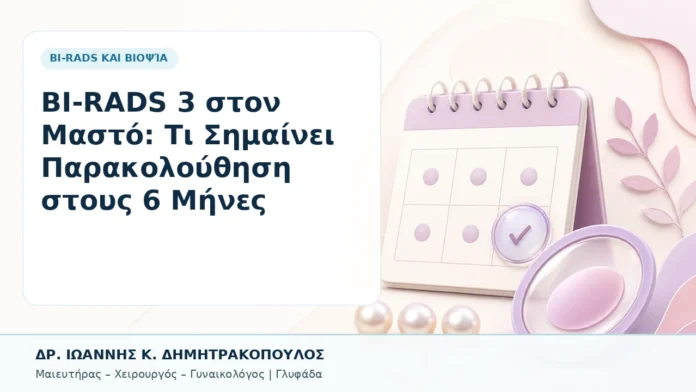 BI-RADS 3 στον Μαστό: Τι Σημαίνει Παρακολούθηση στους 6 Μήνες - Δρ. Ιωάννης Κ. Δημητρακόπουλος, Γυναικολόγος Γλυφάδα