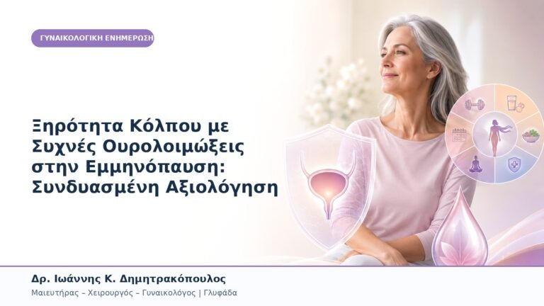 Ξηρότητα Κόλπου με Συχνές Ουρολοιμώξεις στην Εμμηνόπαυση: Συνδυασμένη Αξιολόγηση