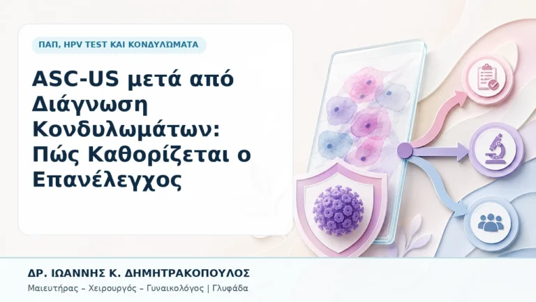 ASC-US μετά από Διάγνωση Κονδυλωμάτων: Πώς Καθορίζεται ο Επανέλεγχος - Δρ. Ιωάννης Κ. Δημητρακόπουλος, Γυναικολόγος Γλυφάδα