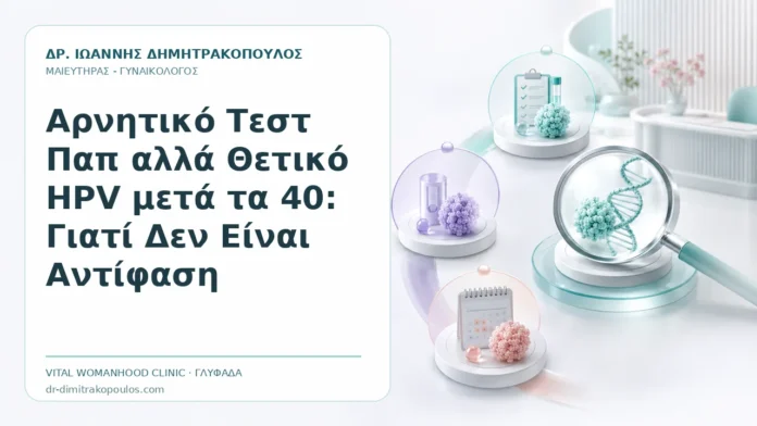 Αρνητικό Τεστ Παπ αλλά Θετικό HPV μετά τα 40: Γιατί Δεν Είναι Αντίφαση Αρνητικό Τεστ Παπ αλλά Θετικό HPV μετά τα 40: Γιατί Δεν Είναι Αντίφαση - Δρ. Ιωάννης Δημητρακόπουλος, Γυναικολόγος Γλυφάδα