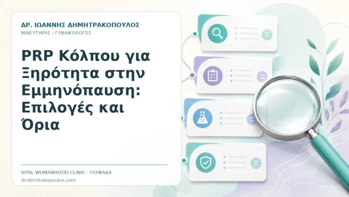PRP Κόλπου για Ξηρότητα στην Εμμηνόπαυση: Επιλογές και Όρια - Δρ. Ιωάννης Δημητρακόπουλος, Γυναικολόγος Γλυφάδα