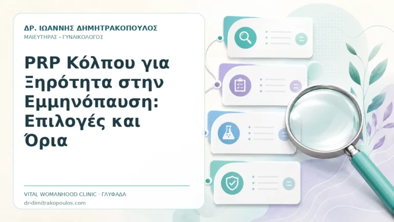 PRP Κόλπου για Ξηρότητα στην Εμμηνόπαυση: Επιλογές και Όρια - Δρ. Ιωάννης Δημητρακόπουλος, Γυναικολόγος Γλυφάδα