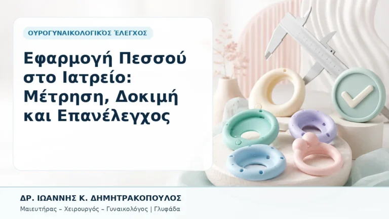 Εφαρμογή Πεσσού στο Ιατρείο: Μέτρηση, Δοκιμή και Επανέλεγχος - Δρ. Ιωάννης Κ. Δημητρακόπουλος, Γυναικολόγος Γλυφάδα