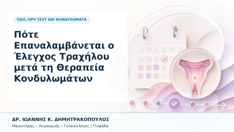 Πότε Επαναλαμβάνεται ο Έλεγχος Τραχήλου μετά τη Θεραπεία Κονδυλωμάτων - Δρ. Ιωάννης Κ. Δημητρακόπουλος, Γυναικολόγος Γλυφάδα