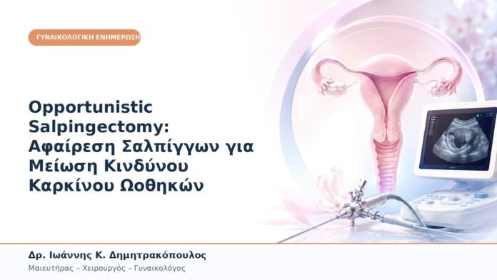 Opportunistic Salpingectomy: Αφαίρεση Σαλπίγγων για Μείωση Κινδύνου Καρκίνου Ωοθηκών Opportunistic Salpingectomy: Αφαίρεση Σαλπίγγων για Μείωση Κινδύνου Καρκίνου Ωοθηκών
