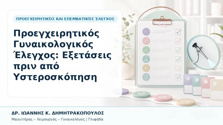 Προεγχειρητικός Γυναικολογικός Έλεγχος: Εξετάσεις πριν από Υστεροσκόπηση - Δρ. Ιωάννης Κ. Δημητρακόπουλος, Γυναικολόγος Γλυφάδα