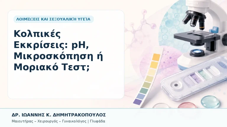 Κολπικές Εκκρίσεις: pH, Μικροσκόπηση ή Μοριακό Τεστ; - Δρ. Ιωάννης Κ. Δημητρακόπουλος, Γυναικολόγος Γλυφάδα