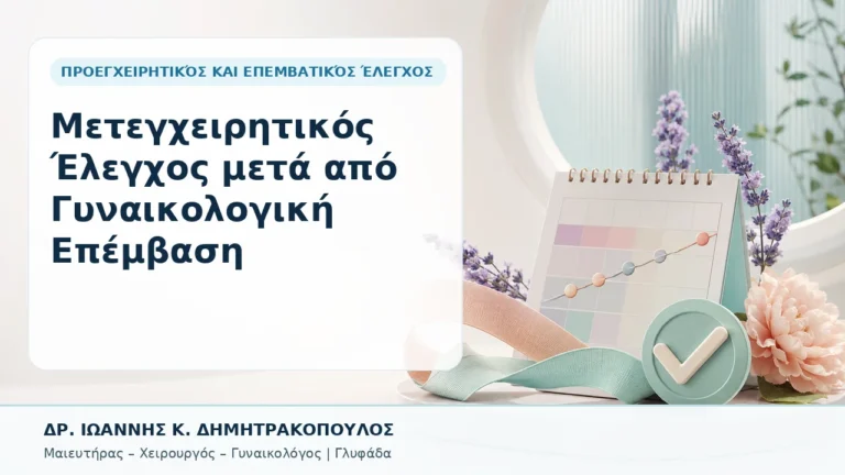 Μετεγχειρητικός Έλεγχος μετά από Γυναικολογική Επέμβαση - Δρ. Ιωάννης Κ. Δημητρακόπουλος, Γυναικολόγος Γλυφάδα